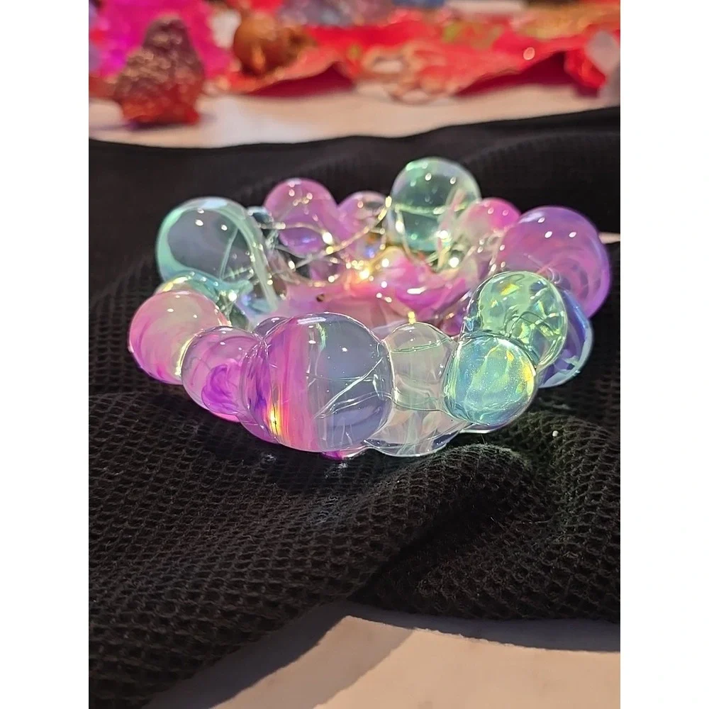 Handmade Resin‎ Bubble Bowl Decoration Keys Gift Wrapped Candy Light Up 656